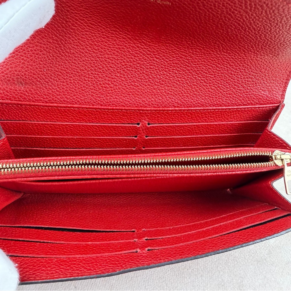 Louis Vuitton Red Empreinte Sarah Long Wallet GA2106 Initials A.M. - Picture 10 of 16